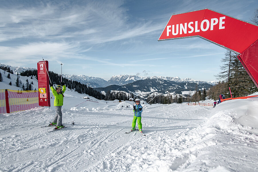 Funslope in the skiing area